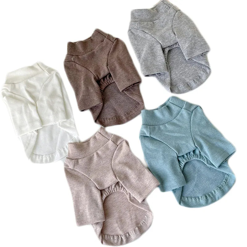 Turtleneck Dog Sweatshirt — Soft Pullover T-Shirt for Small Dogs & Cats | Chihuahua, Bichon, Pug | 5 Colors