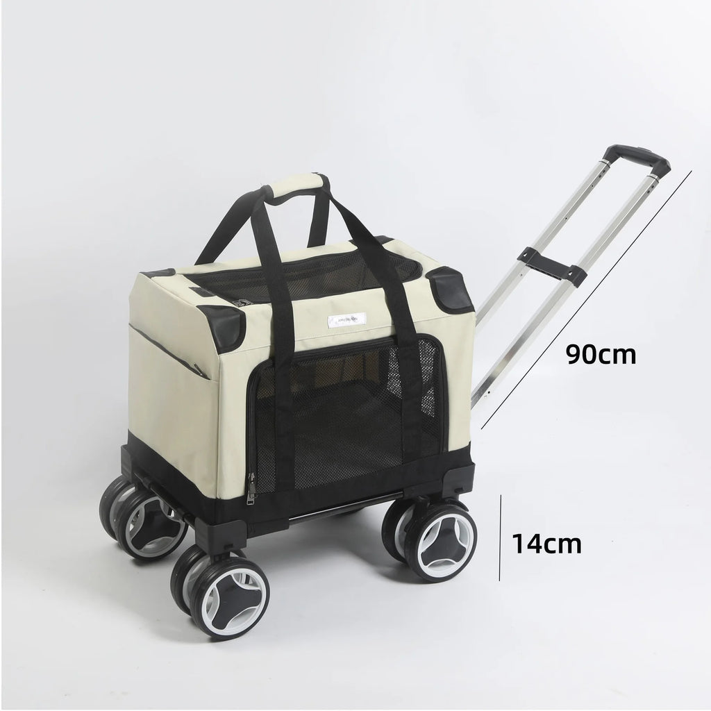 Pet Trolley Bag Foldable Zipper Large Capacity Cat Bag New Portable Breathable Small Dog Multi-cat Carrying Case