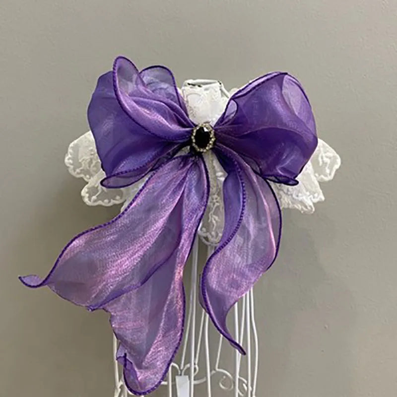 Cute Pet Dogs Pink Purple Blue Lace Bowknot Collares Bib Necklace For Puppy Dog Cat Supplies Collar Jewelry Accessory Chihuahua Fashioned Furbabies