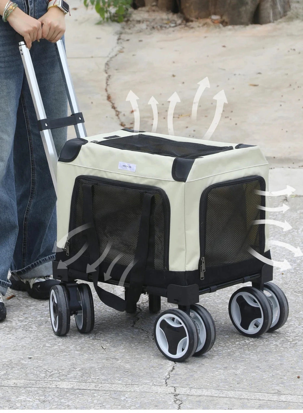 Pet Trolley Bag Foldable Zipper Large Capacity Cat Bag New Portable Breathable Small Dog Multi-cat Carrying Case