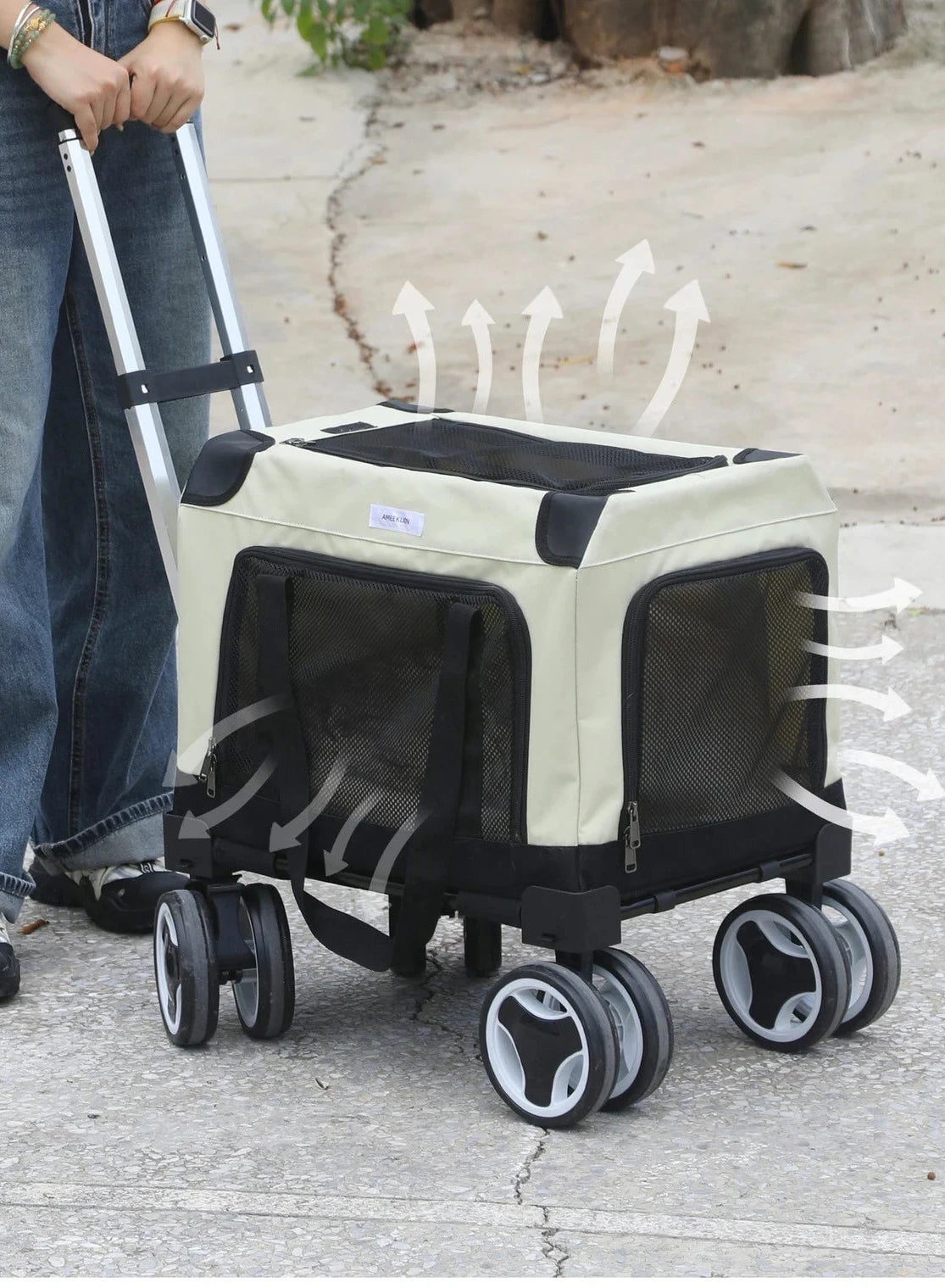 Pet Trolley Bag Foldable Zipper Large Capacity Cat Bag New Portable Breathable Small Dog Multi-cat Carrying Case