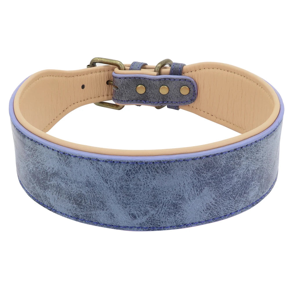 Wide Leather Dog Collar Padded Pet Collars Dog Collar for Medium Large Dogs Pitbull Bulldog German Shepherd 2XL Fashioned Furbabies