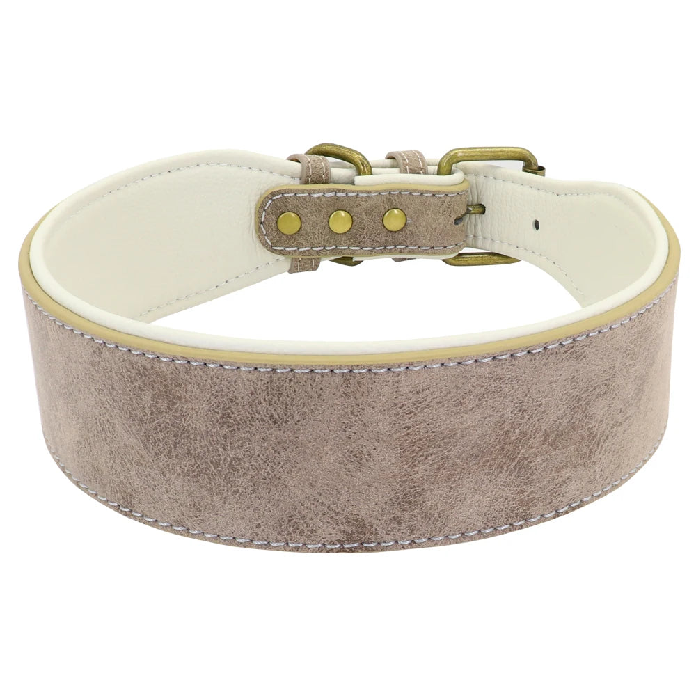 Wide Leather Dog Collar Padded Pet Collars Dog Collar for Medium Large Dogs Pitbull Bulldog German Shepherd 2XL Fashioned Furbabies