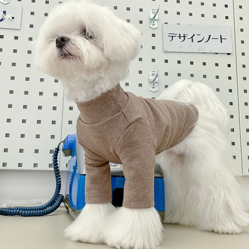 Turtleneck Dog Sweatshirt — Soft Pullover T-Shirt for Small Dogs & Cats | Chihuahua, Bichon, Pug | 5 Colors