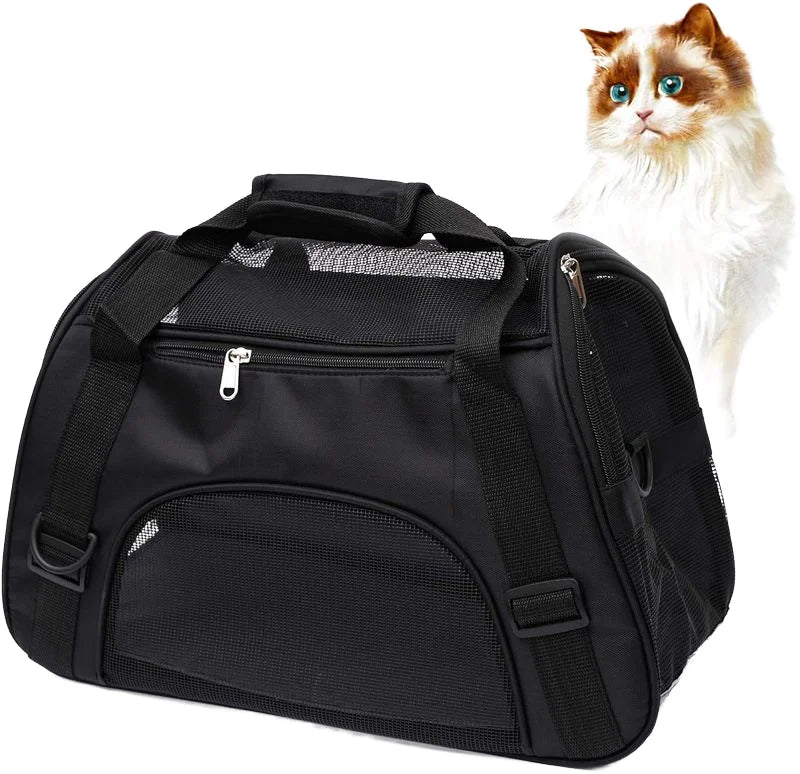 Airline Approved Soft-Sided Pet Carrier — Collapsible Mesh Window Travel Bag for Small Dogs & Cats | 4 Colors