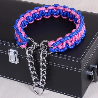 Adjustable P-Chain Dog Collar — Nylon Quick-Release Collar for Small, Medium & Large Dogs | 6 Colors | S–XL
