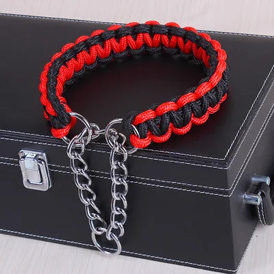 Adjustable P-Chain Dog Collar — Nylon Quick-Release Collar for Small, Medium & Large Dogs | 6 Colors | S–XL