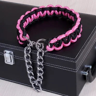 Adjustable P-Chain Dog Collar — Nylon Quick-Release Collar for Small, Medium & Large Dogs | 6 Colors | S–XL