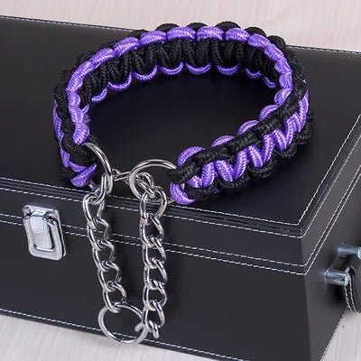 Adjustable P-Chain Dog Collar — Nylon Quick-Release Collar for Small, Medium & Large Dogs | 6 Colors | S–XL