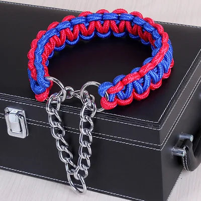 Adjustable P-Chain Dog Collar — Nylon Quick-Release Collar for Small, Medium & Large Dogs | 6 Colors | S–XL