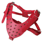 Large Dog Zinc alloy Rivets Spiked Studded PU Leather Dog Harness for Pitbull big Breed Dogs Pet Harnesses vest dog chest strap Fashioned Furbabies