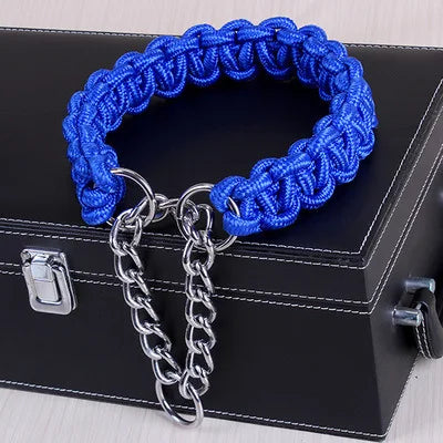 Adjustable P-Chain Dog Collar — Nylon Quick-Release Collar for Small, Medium & Large Dogs | 6 Colors | S–XL