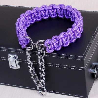 Adjustable P-Chain Dog Collar — Nylon Quick-Release Collar for Small, Medium & Large Dogs | 6 Colors | S–XL