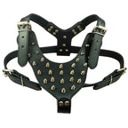 Large Dog Zinc alloy Rivets Spiked Studded PU Leather Dog Harness for Pitbull big Breed Dogs Pet Harnesses vest dog chest strap Fashioned Furbabies