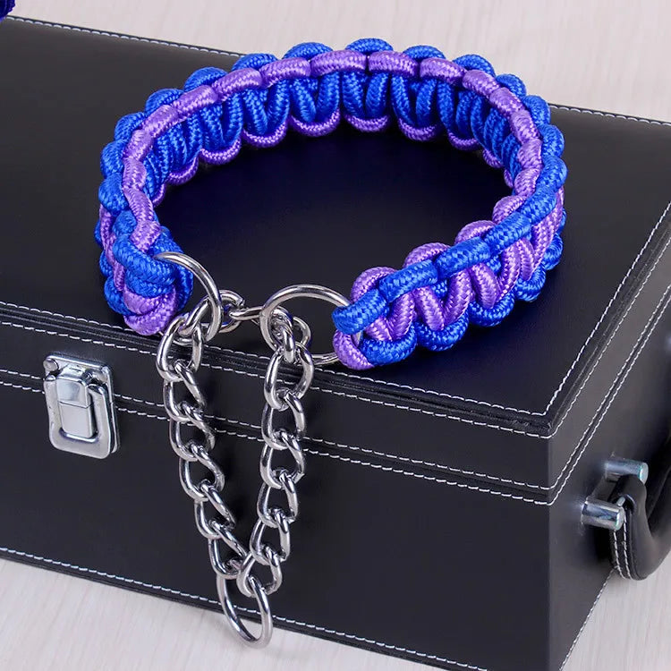 Adjustable P-Chain Dog Collar — Nylon Quick-Release Collar for Small, Medium & Large Dogs | 6 Colors | S–XL