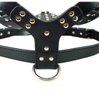 Large Dog Zinc alloy Rivets Spiked Studded PU Leather Dog Harness for Pitbull big Breed Dogs Pet Harnesses vest dog chest strap Fashioned Furbabies