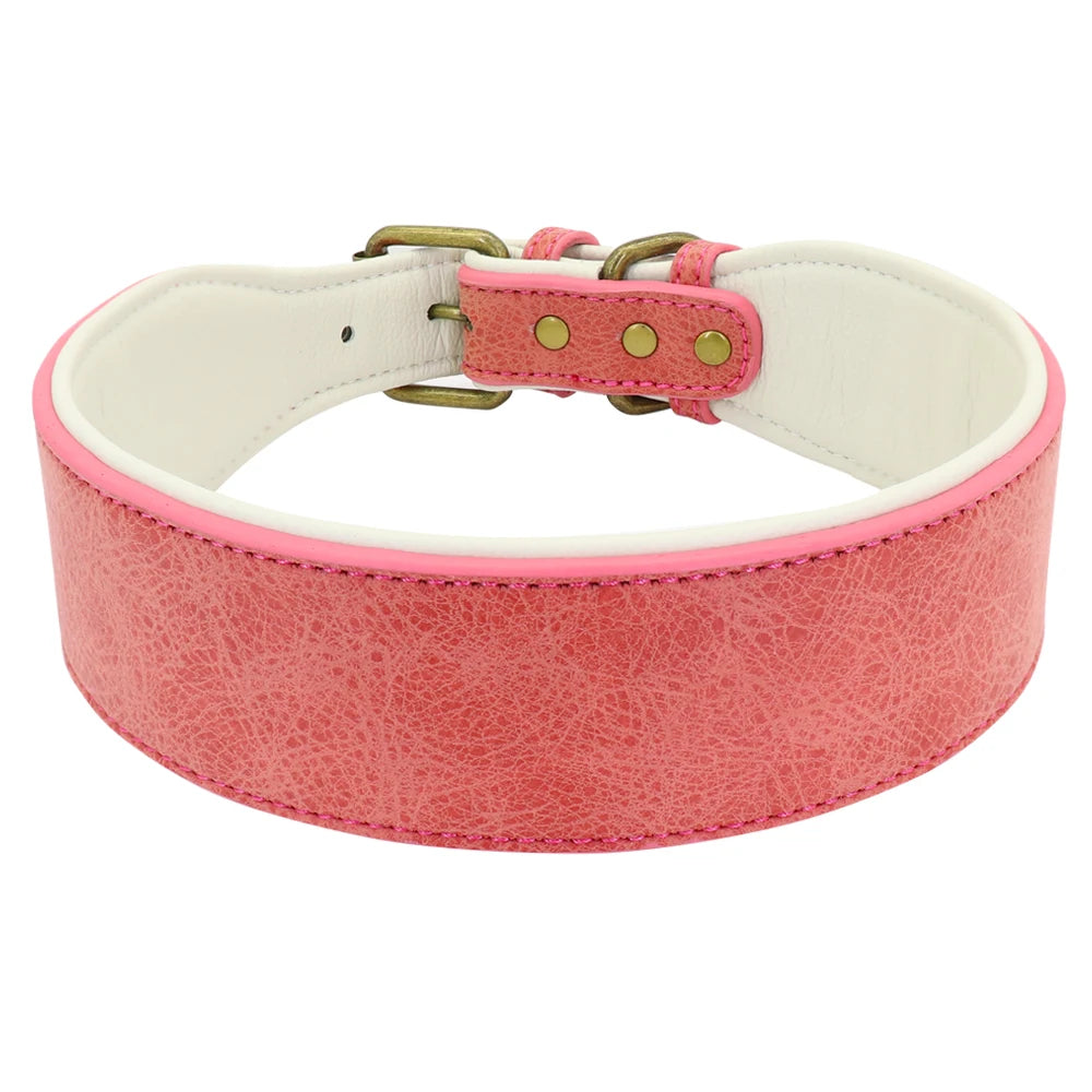 Wide Leather Dog Collar Padded Pet Collars Dog Collar for Medium Large Dogs Pitbull Bulldog German Shepherd 2XL Fashioned Furbabies