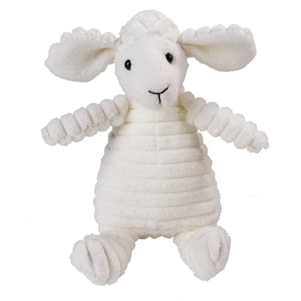 Squeaky Plush Dog Molar Toy — Corduroy Animal Characters for Chewing, Dental Health & Play | 18 Stylesh