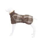 Plaid Fleece Dog Coat with Adjustable Belt