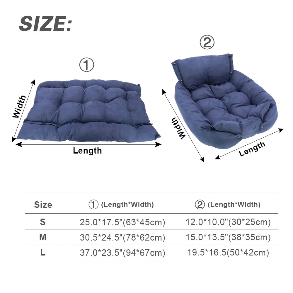 Multifunction Dog Bed Mat 3 IN 1 Dogs Cat Sleeping Bed Sofa Warm Winter Puppy Kitten Nest Kennel Soft Pet Cushion For Dogs Cats Fashioned Furbabies