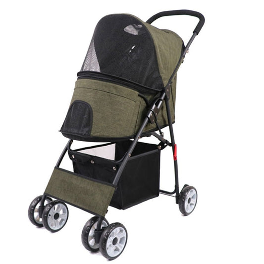 Pet Dog Puppy Cat Travel Stroller Pushchair Jogger Folding, Wheels Outdoor Travel Supplie