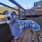 Plaid Fleece Dog Coat with Adjustable Belt