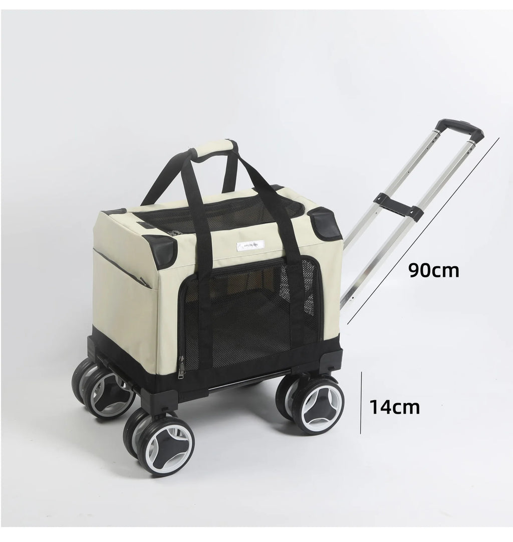 Pet Trolley Bag Foldable Zipper Large Capacity Cat Bag New Portable Breathable Small Dog Multi-cat Carrying Case