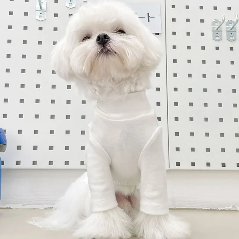 Turtleneck Dog Sweatshirt — Soft Pullover T-Shirt for Small Dogs & Cats | Chihuahua, Bichon, Pug | 5 Colors