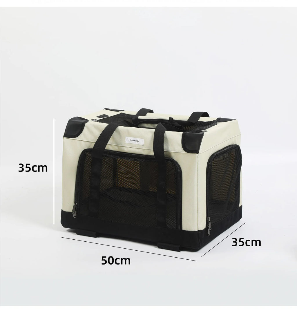Pet Trolley Bag Foldable Zipper Large Capacity Cat Bag New Portable Breathable Small Dog Multi-cat Carrying Case