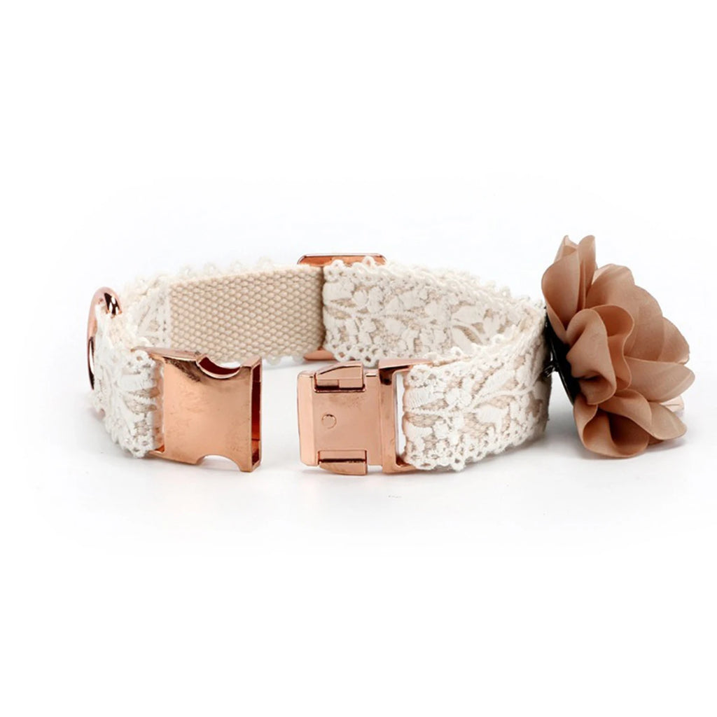 Beauty Floral Lace Dog Collar & Leash Set