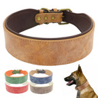 Wide Leather Dog Collar Padded Pet Collars Dog Collar for Medium Large Dogs Pitbull Bulldog German Shepherd 2XL Fashioned Furbabies