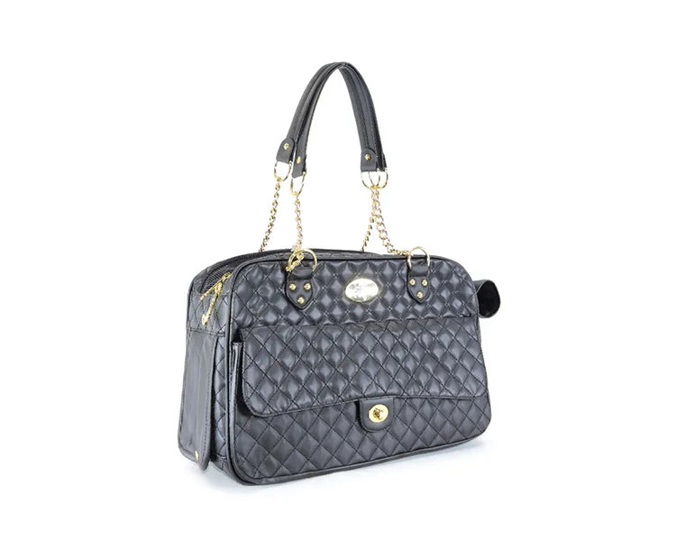 Designer PU Leather Pet Carrier Handbag