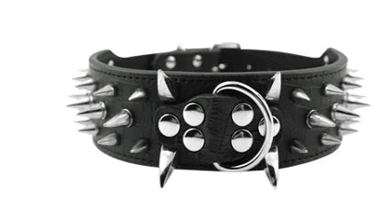 Fashionable Rivet Pet Collar Large Dog Collar For Fat Puppy Leashes For Bulldog Pug Stainless Steel Dog Chain Pet Products