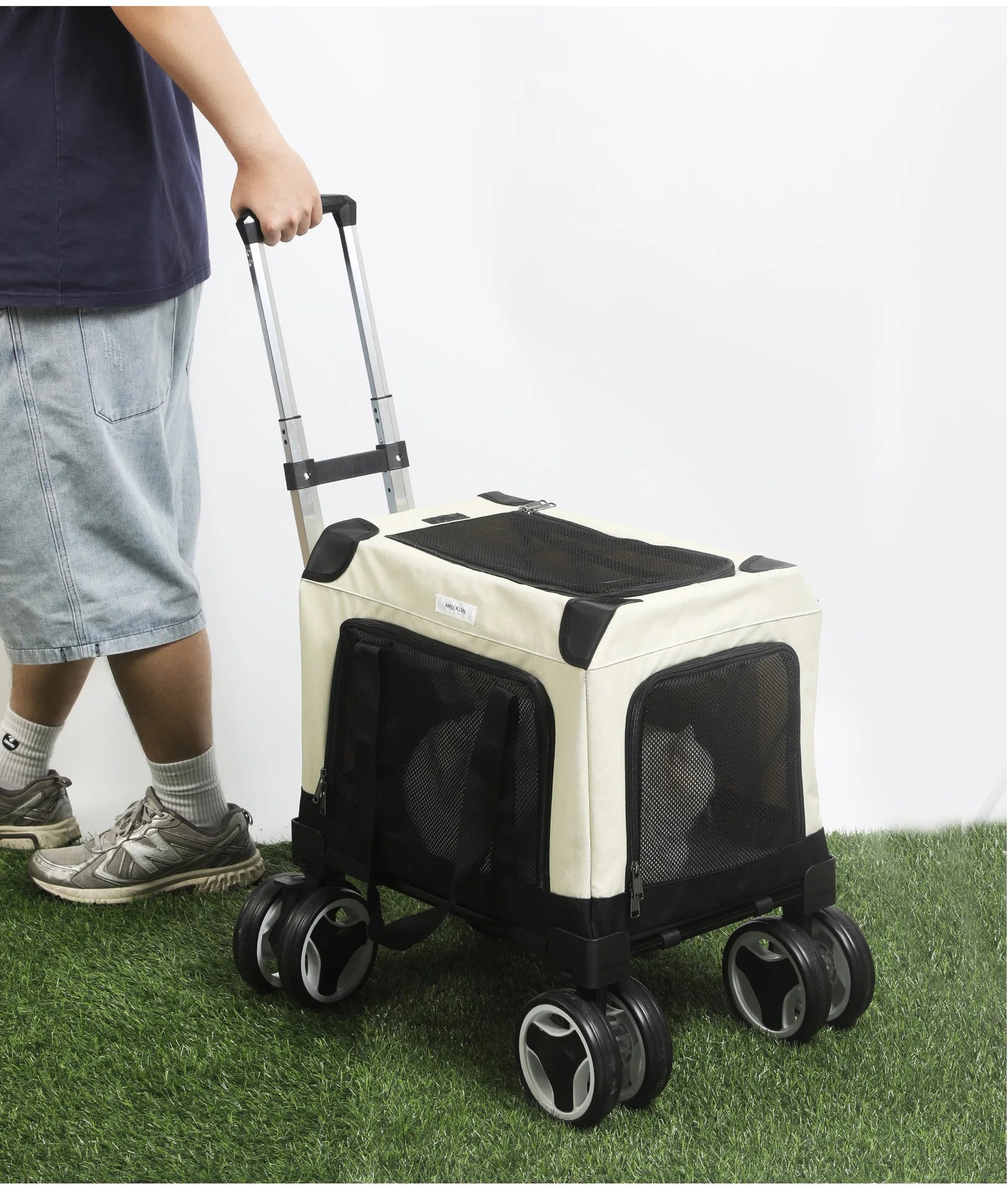 Pet Trolley Bag Foldable Zipper Large Capacity Cat Bag New Portable Breathable Small Dog Multi-cat Carrying Case