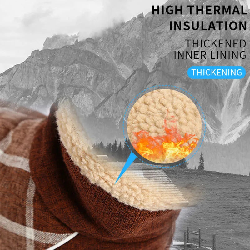 Plaid Fleece Dog Coat with Adjustable Belt