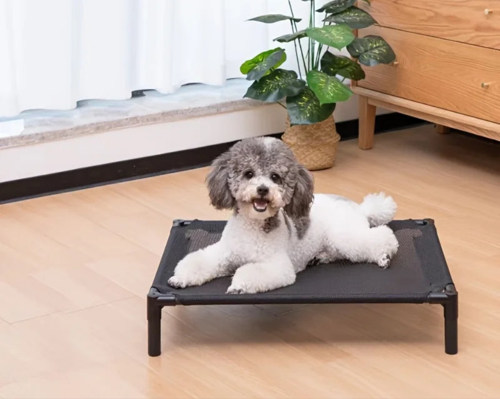 KEMORELA Cooling Elevated Dog Bed Outdoor Elevated Dog Bed For Medium Dogs Bite-Proof Standing Pet Bed Washable Breathable Mesh Fashioned Furbabies