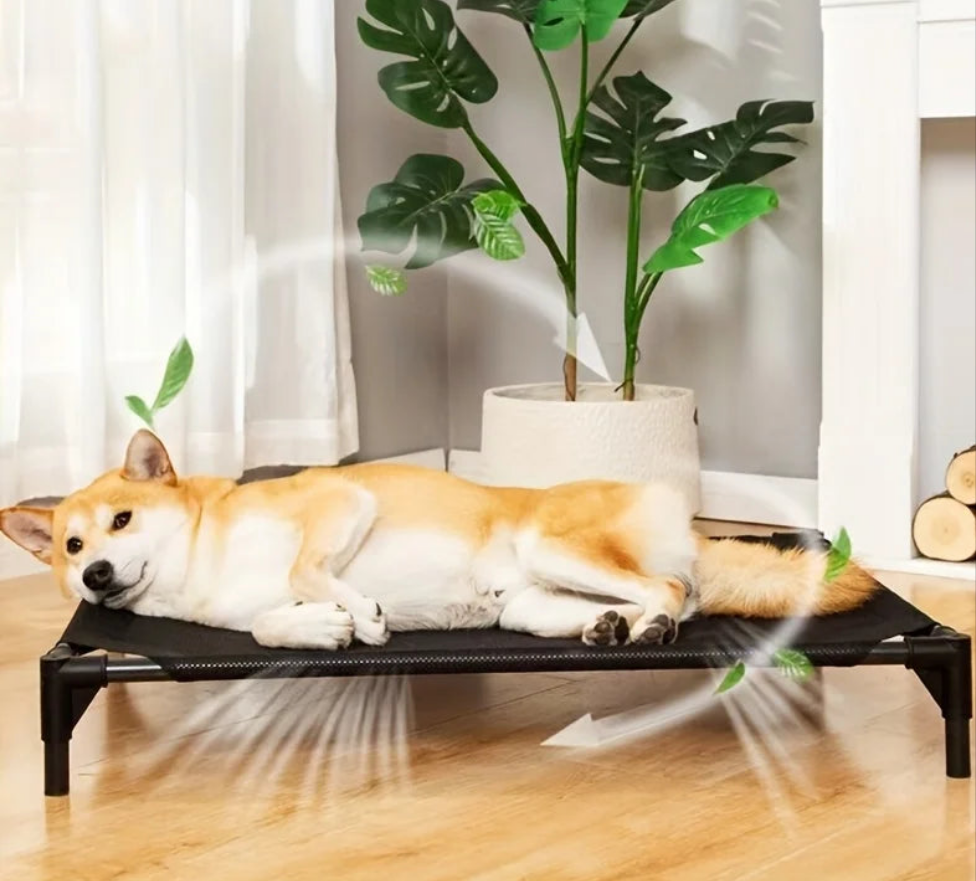 KEMORELA Cooling Elevated Dog Bed Outdoor Elevated Dog Bed For Medium Dogs Bite-Proof Standing Pet Bed Washable Breathable Mesh Fashioned Furbabies