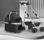 3-in-1 Pet Stroller for Medium Dogs Puppy Cat Stroller  with Detachable Carrier Pad Lightweight Foldable Aluminum Alloy Frame Fashioned Furbabies