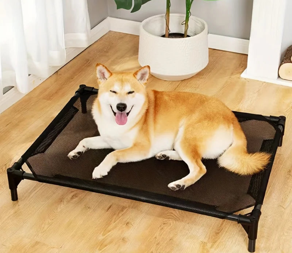 KEMORELA Cooling Elevated Dog Bed Outdoor Elevated Dog Bed For Medium Dogs Bite-Proof Standing Pet Bed Washable Breathable Mesh Fashioned Furbabies