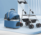 3-in-1 Pet Stroller for Medium Dogs Puppy Cat Stroller  with Detachable Carrier Pad Lightweight Foldable Aluminum Alloy Frame Fashioned Furbabies