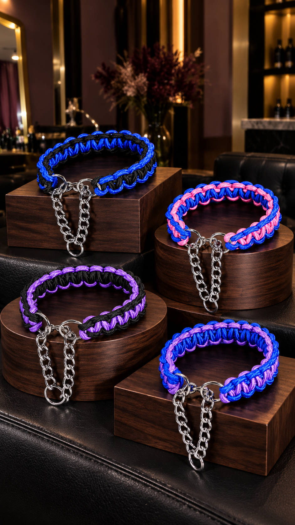 Adjustable P-Chain Dog Collar — Nylon Quick-Release Collar for Small, Medium & Large Dogs | 6 Colors | S–XL