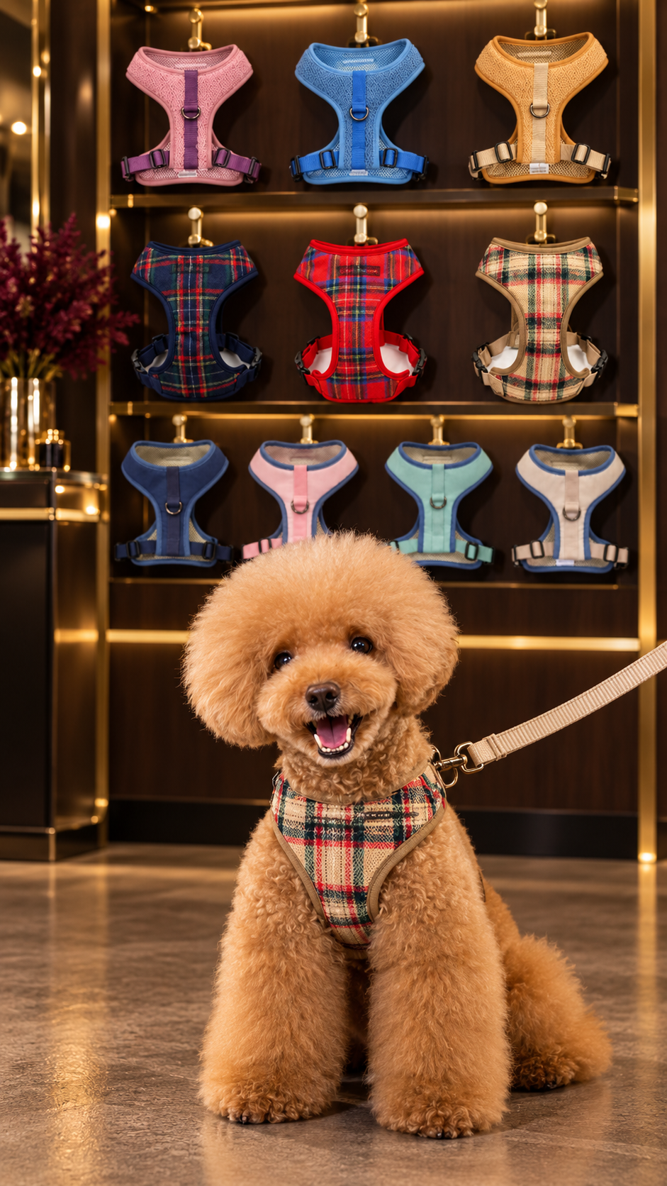 Dog Harness & Leash Set — Soft Vest with 47" Leash for Small & Medium Dogs | Lattice, Denim, Velvet & Print Styles