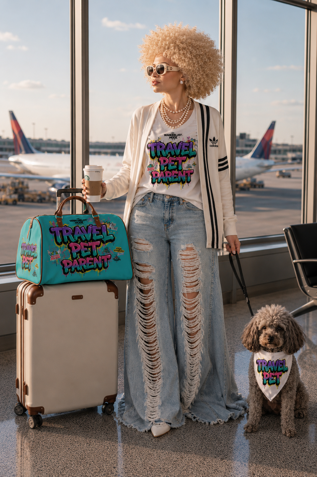 Graffiti Print Weekender Bag | 20 x 12 | Travel, Pet, Repeat