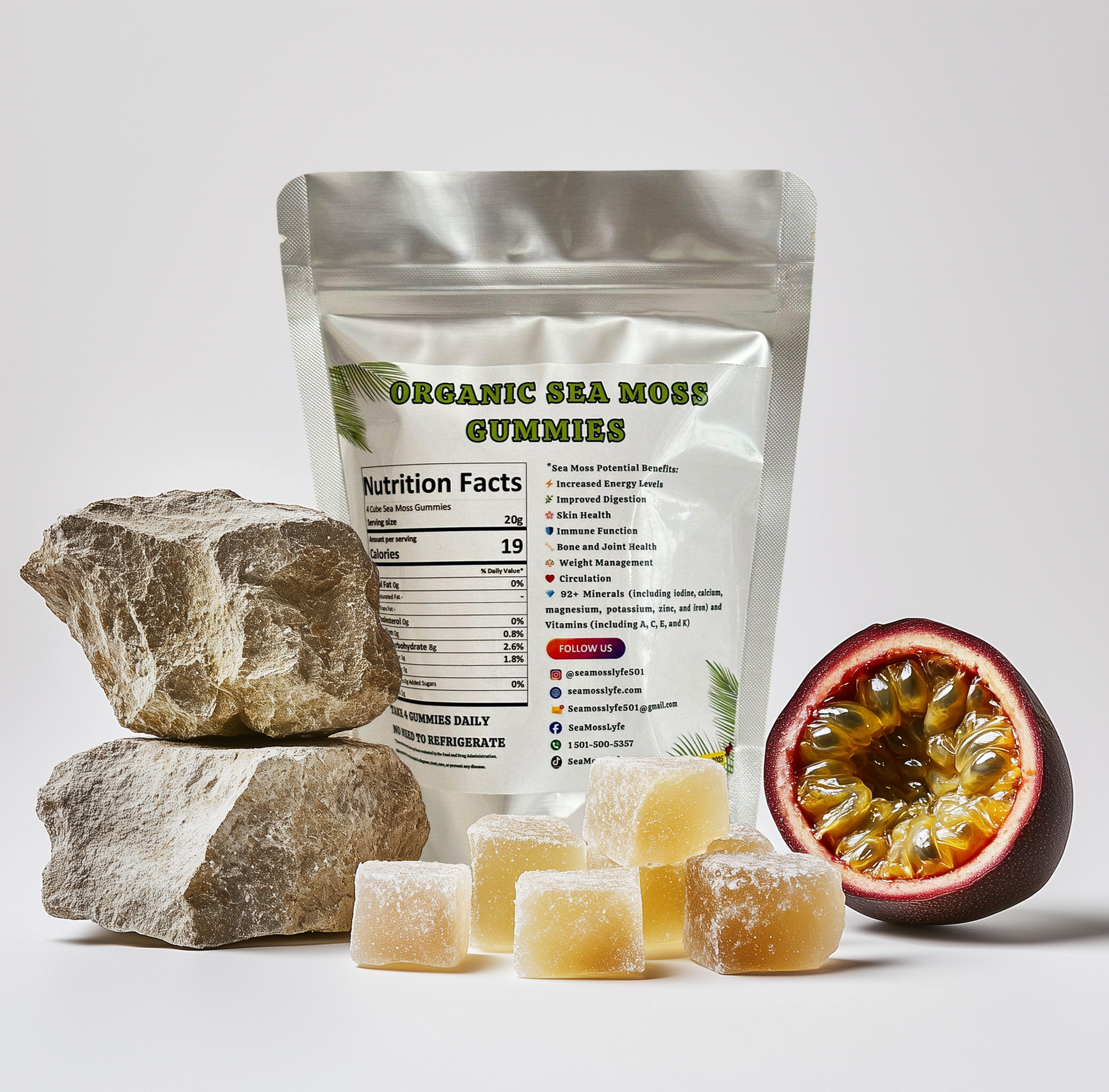 Tropical Tides Sea Moss Gummies 120 pack **30 Day Supply** Sea Moss Lyfe