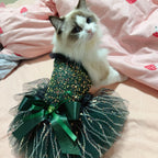 Sequin Crystal Bow Princess Dress - Holiday Luxury Gown