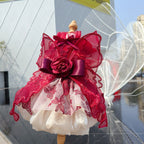 Butterfly Wing Princess Dress - Handmade Lace & Flower Design