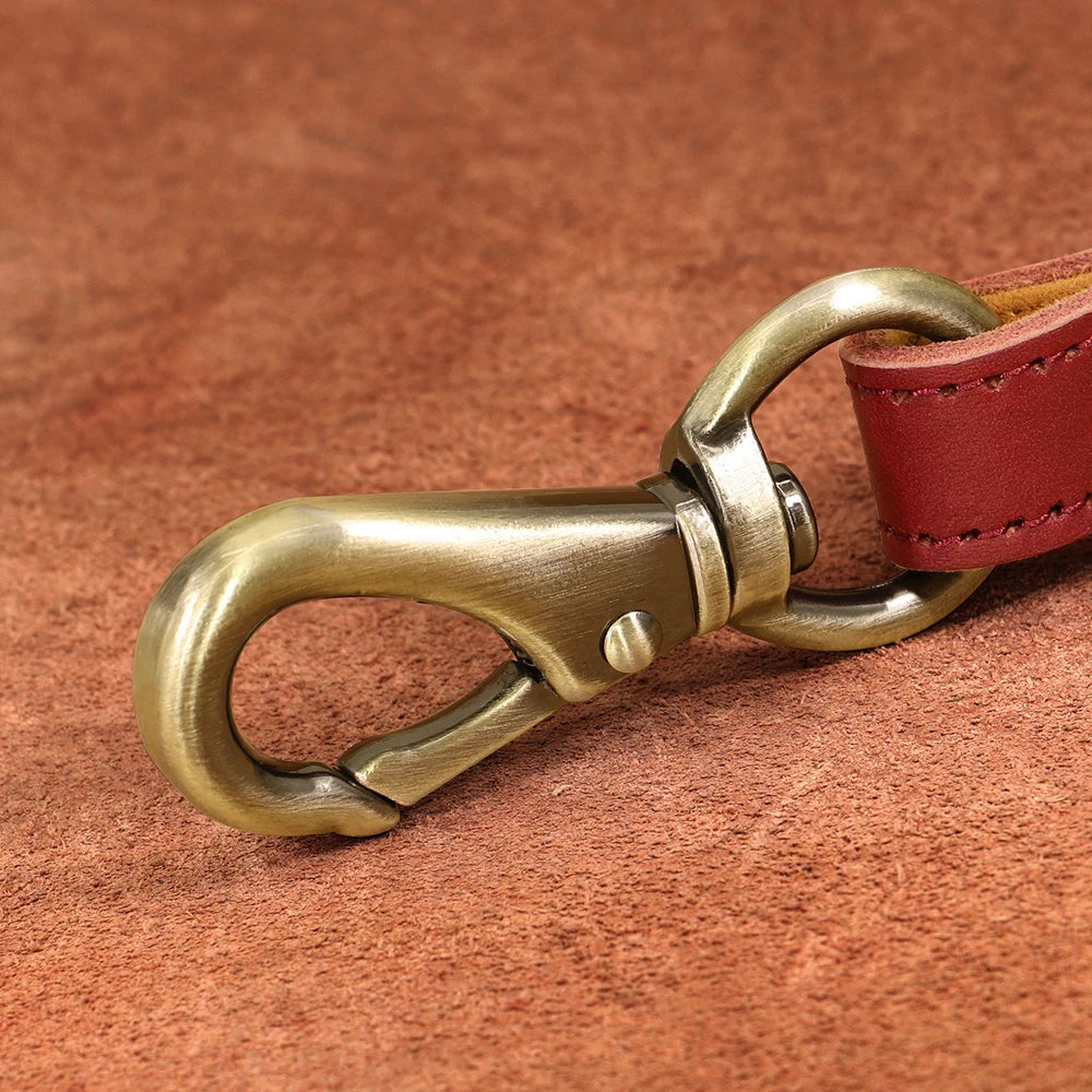 Real Leather Dog Leash Durable Medium Large Dog Lead Genuine Leather Walking Pet Leads Leash for Dogs German Shepherd Pitbull Fashioned Furbabies