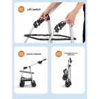 3-in-1 Pet Stroller for Medium Dogs Puppy Cat Stroller  with Detachable Carrier Pad Lightweight Foldable Aluminum Alloy Frame Fashioned Furbabies