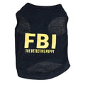FBI Camouflage Letter Print Dog Vest — Breathable 100% Cotton Summer T-Shirt for Small Dogs | XS–XL