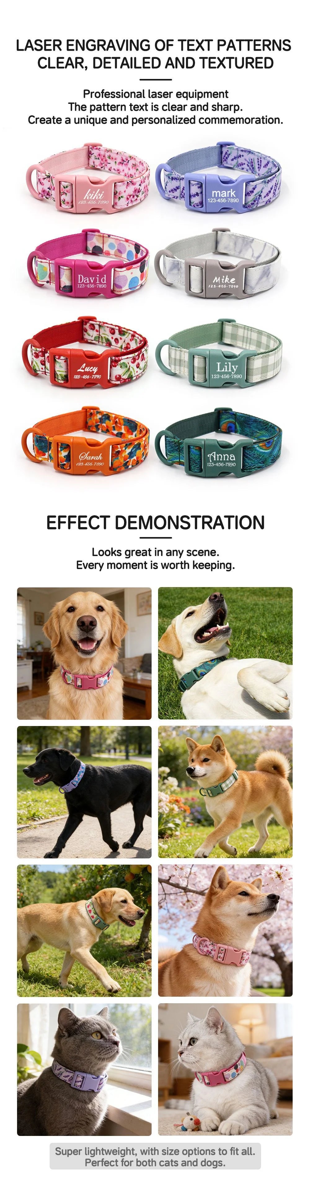 Luxury Bow Dog Collar Set | Cotton & Polyester | XS–XL | With Leash & Poop Bag